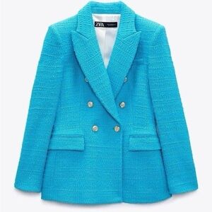Zara Turquoise Blazer with Silver Buttons